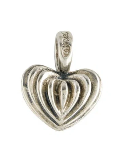 Pre-owned Lagos Caviar Fluted Heart Pendant In Multi
