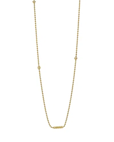 Lagos Caviar Gold Collection 18k Gold Beaded Station Necklace, 16