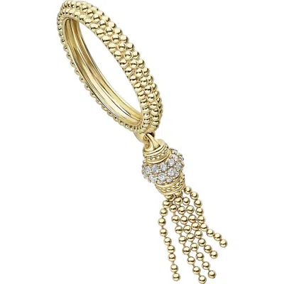 Lagos Caviar Gold Diamond Tassel Ring In Gold/diamond