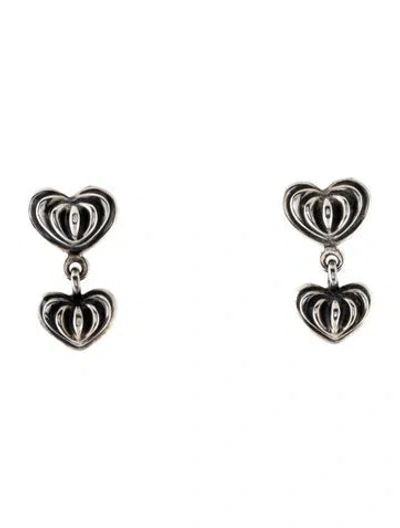 Pre-owned Lagos Caviar Heart Drop Earrings In Multi