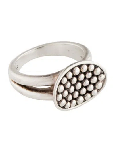 Pre-owned Lagos Caviar Horizontal Ellipse Cocktail Ring In Multi