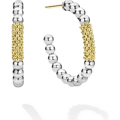 Lagos Caviar Icon Hoop Earrings In Silver