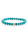 Lagos Caviar Icon Semiprecious Stone Bracelet In Turquoise/gold