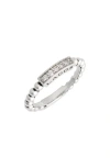 Lagos Sterling Silver Caviar Spark Diamond Stacking Ring In Silver/diamond