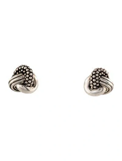 Pre-owned Lagos Caviar Knot Stud Earrings In Multicolor