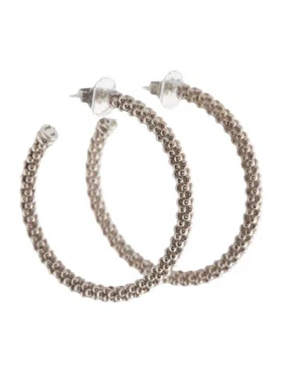 Pre-owned Lagos Caviar Large Hoop Earrings In Multicolor
