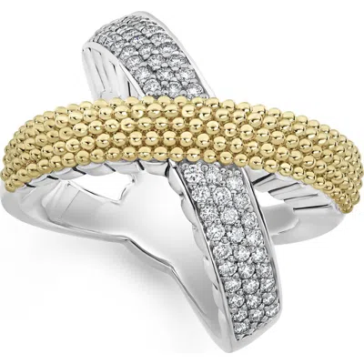 Lagos Caviar Lux Diamond Ring In Gold