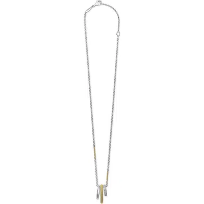 Lagos Caviar Lux Pavé Diamond Pendant Necklace In Two-tone