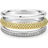 Lagos Two Tone Caviar Lux Three Row Diamond Ring, 0.135 Ct. T. W. In Two-tone