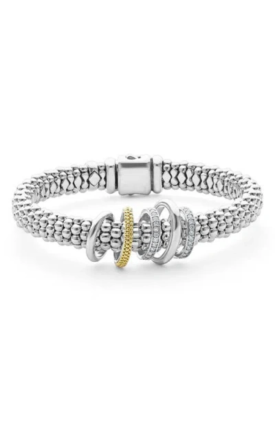Lagos Caviar Lux Pavé Diamond Rope Bracelet In Two-tone