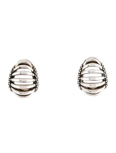 Pre-owned Lagos Caviar Open Earclip Earrings In Multi