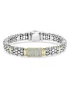 Lagos Caviar Oval Rope Bracelet With 18 Kt. Stations And Diamonds In Silver/gold