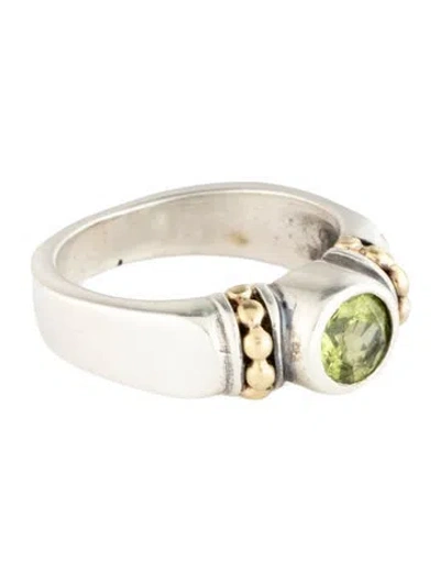 Pre-owned Lagos Caviar Peridot Cocktail Ring In Multicolor