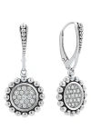 Lagos Sterling Silver Caviar Spark Diamond Drop Earrings In Silver/diamond