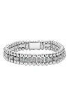 Lagos Caviar Spark Diamond Link Bracelet In Silver