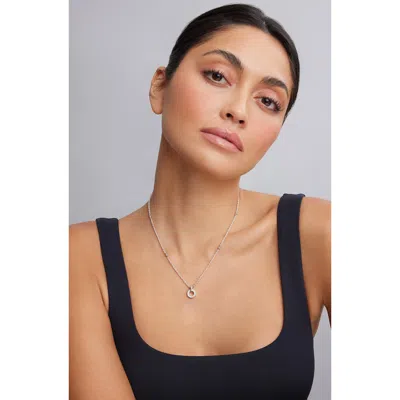 Lagos Caviar Spark Diamond Open Circle Pendant Necklace In Diamond/silver