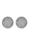 Lagos Sterling Silver Caviar Spark Diamond Clip-on Stud Earrings In Silver/diamond