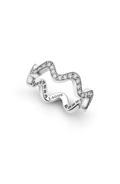 LAGOS LAGOS CAVIAR SPARK DIAMOND WAVE ETERNITY RING