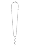 Lagos Caviar Spark Diamond Wave Pendant Necklace In Silver