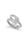 Lagos Caviar Spark Linear Diamond Ring In Silver