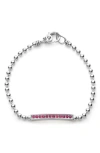 Lagos Caviar Spark Ruby Bar Bracelet In Silver