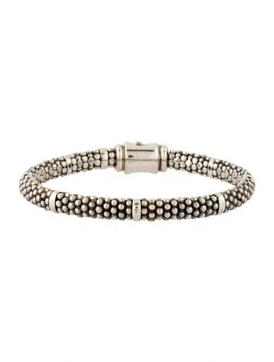 Pre-owned Lagos Caviar Station Bangle Bracelet, 6.5" In Multicolor