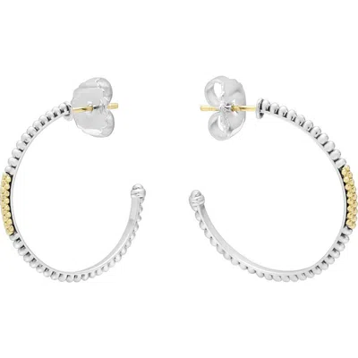 Lagos Caviar 'superfine' Two-tone Hoop Earrings In Metallic