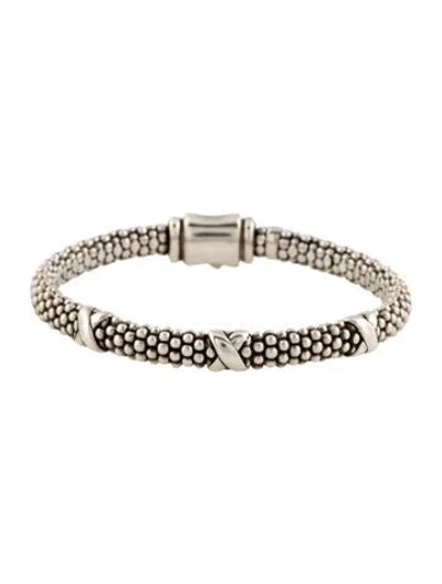 Pre-owned Lagos Caviar Three Station X Bracelet, 6.5" In Multicolor