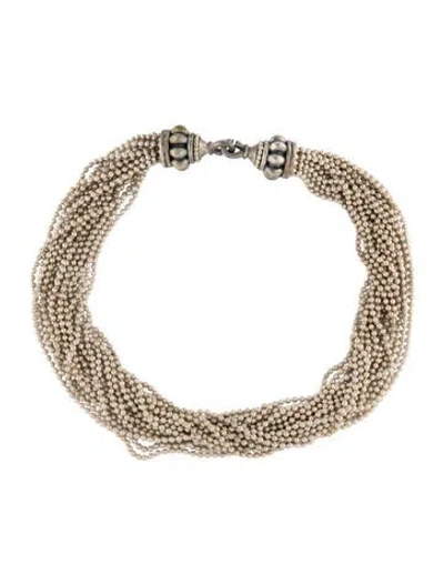 Pre-owned Lagos Caviar Two-tone Multistrand Necklace, 16.5" In Multicolor