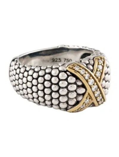 Pre-owned Lagos Caviar X Band Ring In Multicolor