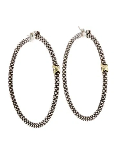 Pre-owned Lagos Caviar X Large Hoop Earrings In Multi