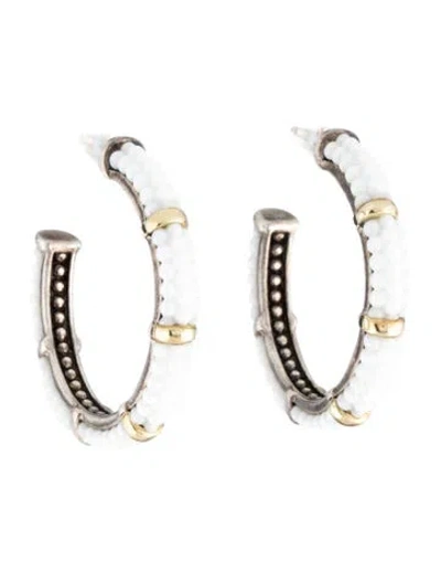 Pre-owned Lagos Ceramic Caviar Hoop Earrings In Multicolor