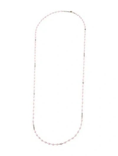 Pre-owned Lagos Ceramic Caviar Icon Pink 4mm Chain Necklace, 33"