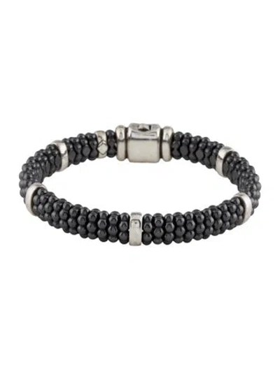 Pre-owned Lagos Ceramic Caviar Station Bracelet, 6.75" In Multi