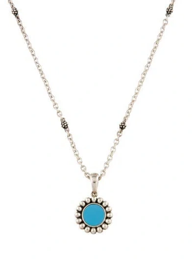 Pre-owned Lagos Ceramic Circle Pendant Necklace, 16.75" In Multi