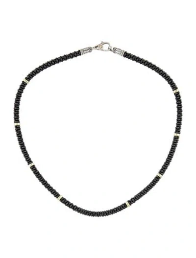 Pre-owned Lagos Ceramic Station Necklace, 16" In Multi