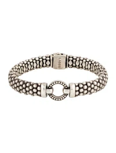 Pre-owned Lagos Circle Caviar Bracelet, 6.5" In Multicolor