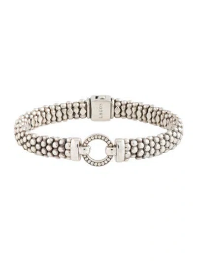 Pre-owned Lagos Circle Caviar Bracelet, 6.75" In Multicolor