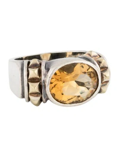 Pre-owned Lagos Citrine Caviar Cocktail Ring In Multicolor