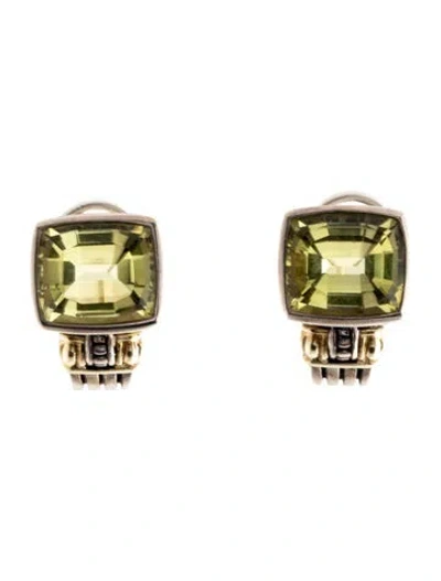 Pre-owned Lagos Citrine Caviar Earclips In Multi