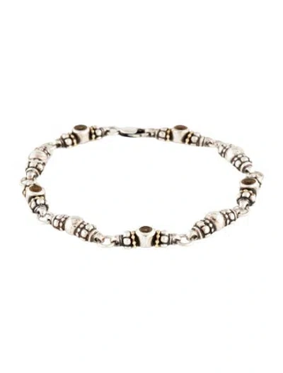 Pre-owned Lagos Citrine Caviar Link Bracelet, 7.5" In Multi