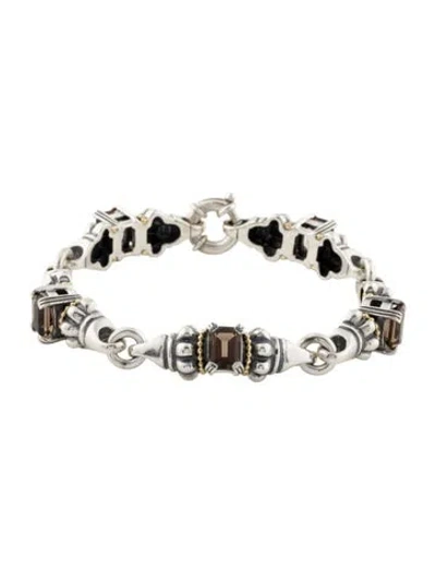 Pre-owned Lagos Classic Smokey Quartz Bracelet, 7" In Multi