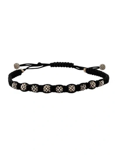 Pre-owned Lagos Cord Macrame Anthem Adjustable Bracelet In Black
