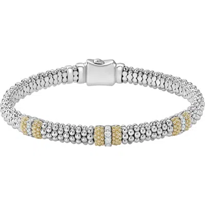 LAGOS LAGOS DIA LUX CAVIAR DIAMOND STATION BRACELET