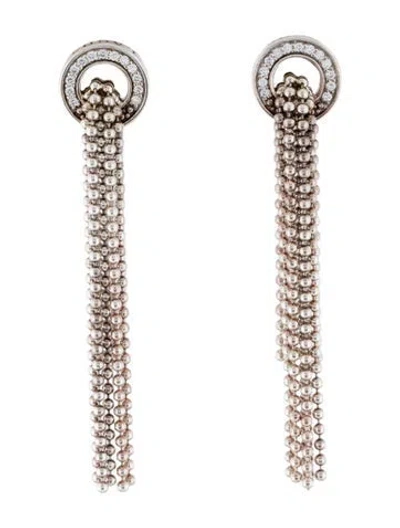 Pre-owned Lagos Diamond Cascading Caviar Earrings In Multi