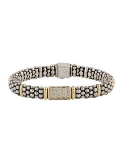 Pre-owned Lagos Diamond Caviar Bracelet, 6.5" In Multicolor