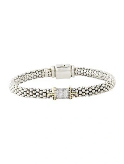 Pre-owned Lagos Diamond Caviar Bracelet, 6.75" In Multi