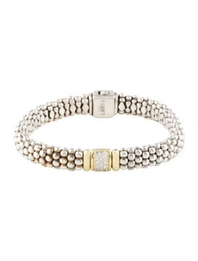 Pre-owned Lagos Diamond Caviar Bracelet, 6.75" In Multi