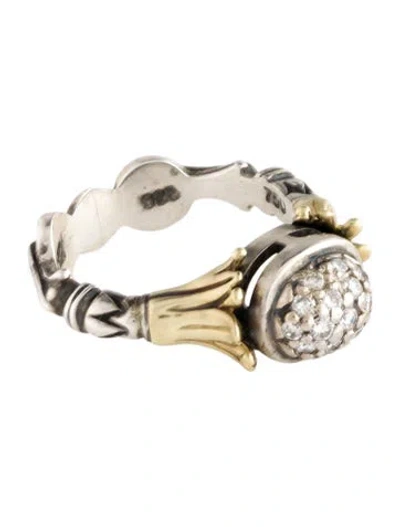 Pre-owned Lagos Diamond Caviar Cocktail Ring In Multi