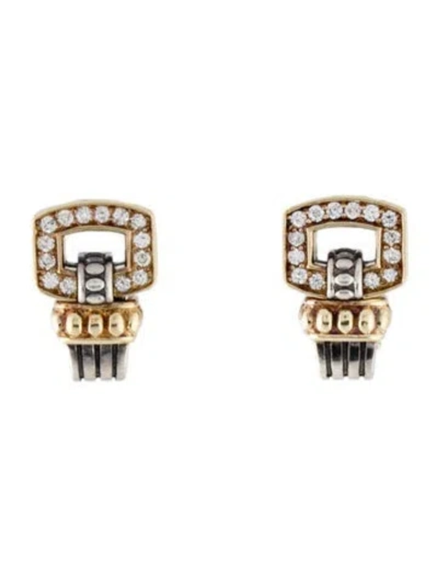 Pre-owned Lagos Diamond Caviar Earclips In Multi